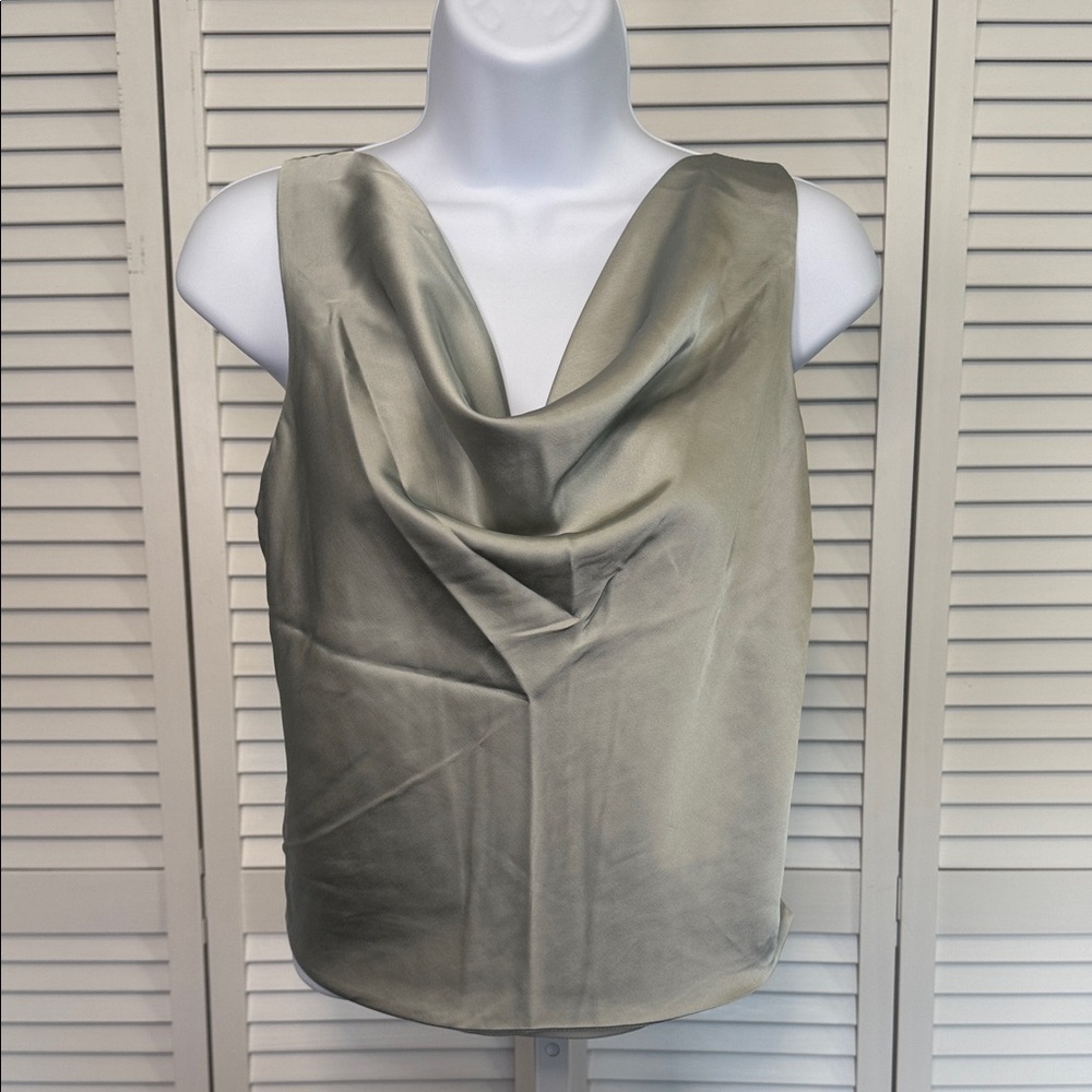 Abercrombie & Fitch Sage Green Drape Neck Blouse